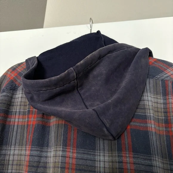 Oli & Hali Hooded Flannel Hooded Shacket Shirt dress size small - Picture 5 of 11